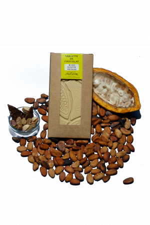 Tablette de Chocolat Blanc Pistache Nougatine