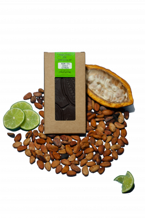 Tablette de Chocolat Noir 72% écorces de citron